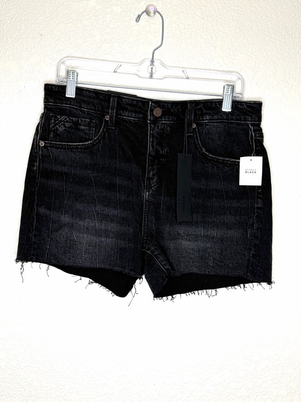 Buckle Black High Rise Black Denim Jean Shorts Womens Sz 29 Western Fesitval